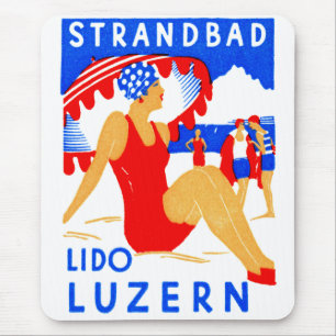 Mousepad 1929 Art Deco Strandbad Lido Luzern