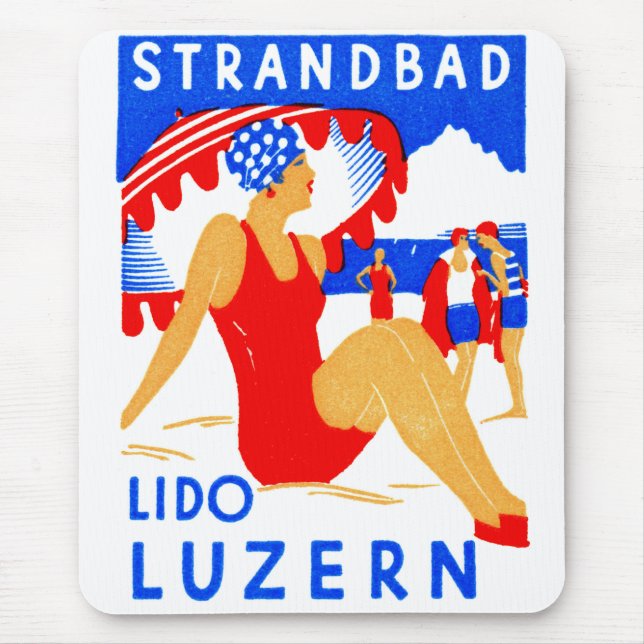 Mousepad 1929 Art Deco Strandbad Lido Luzern (Frente)