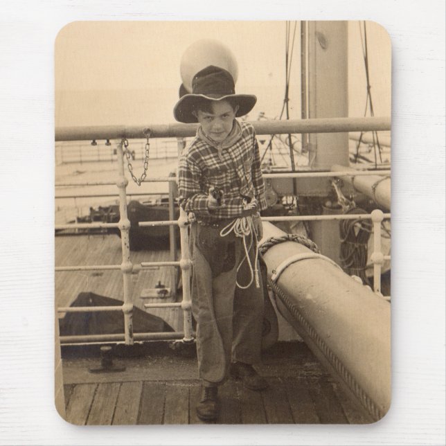 Mousepad 1935: jovem cowboy a bordo (Frente)