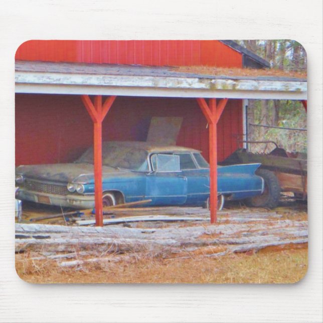 Mousepad 1960 carro antigo com dispositivo de fita AZUL (Frente)