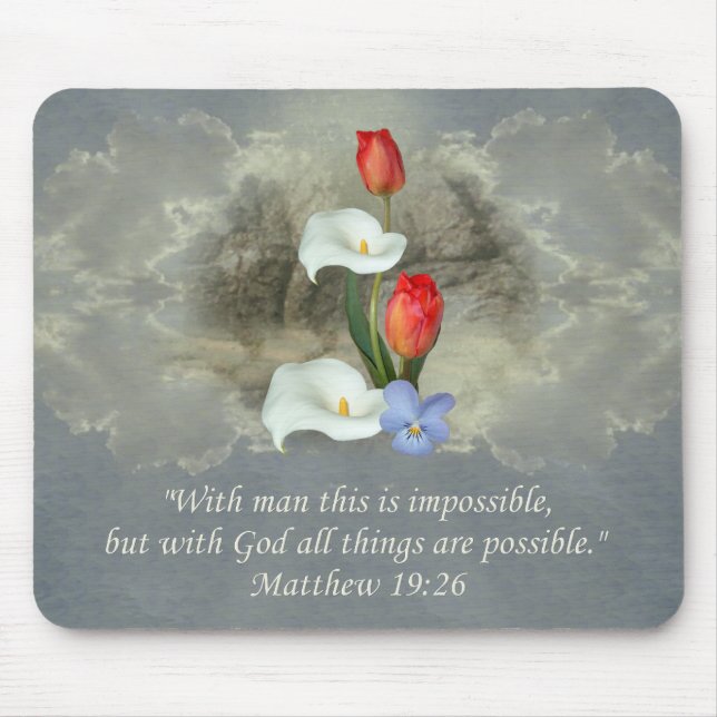 Mousepad 19:26 cristão de Matthew do ~ da arte da fé (Frente)