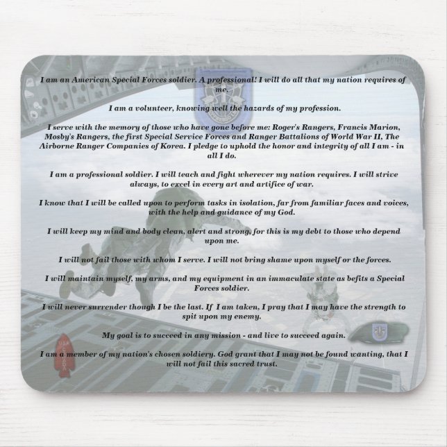 Mousepad 19os veteranos de williams do acampamento do credo (Frente)