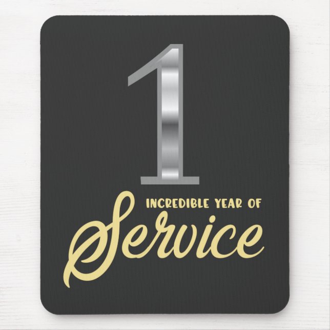 Mousepad 1 Ano de Serviço 1º Aniversário do Funcionário (Frente)