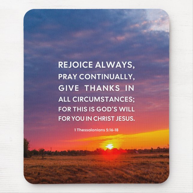 Mousepad 1 Tessalónica 5:16-18 Sempre Alegra (Frente)