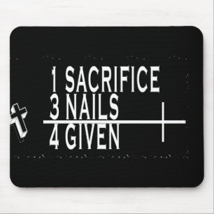 MOUSEPAD 1SACRIFICE + 3 UNHAS = 4GIVEN CRISTÃOS JESUS