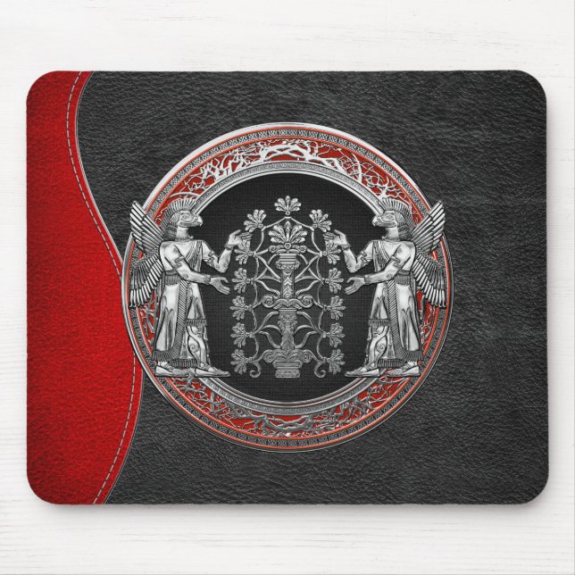 Mousepad [200] Duas Ninurtas prateadas com árvore da vida (Frente)