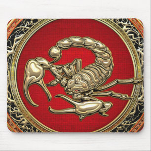 Mousepad [200] Escorpião de Ouro Sagrado em Vermelho