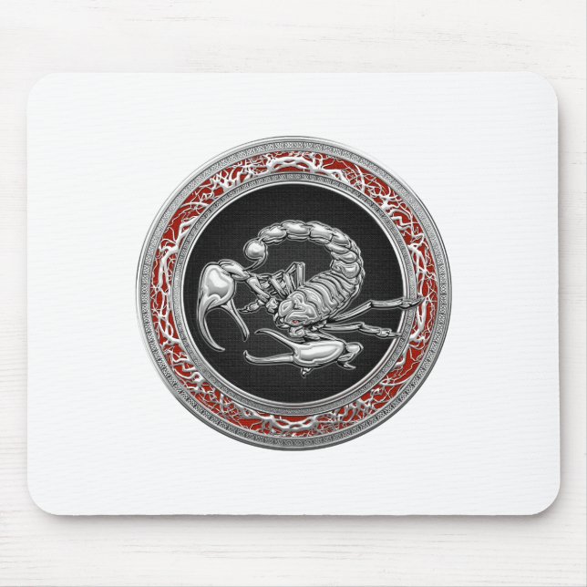 Mousepad [200] Escorpião de Prata Sagrado a Preto (Frente)