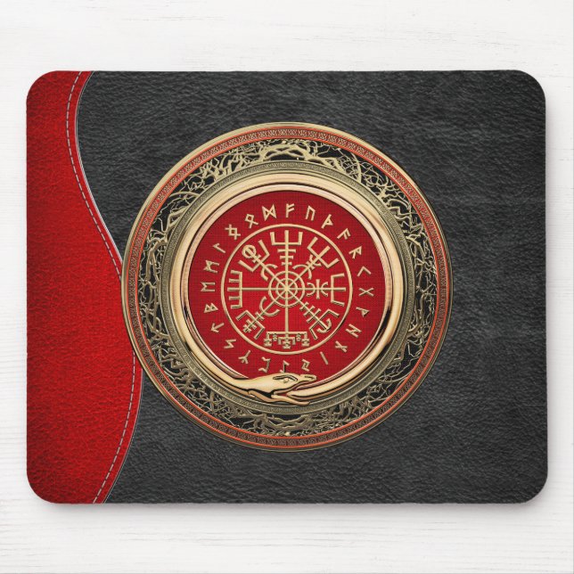 Mousepad [200] Vegvisir - Viking Dourado Magic Runic Compas (Frente)
