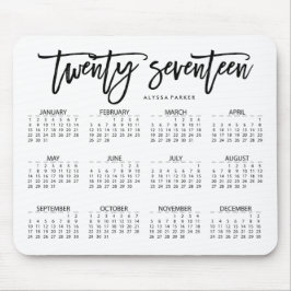 Mousepad 2017 tipografia moderna do calendário |