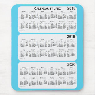 Mousepad 2018-2020 Sky Blue Calendar
