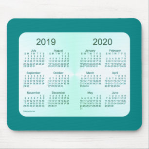 Mousepad 2019-2020 calendário da cerceta do ano escolar por