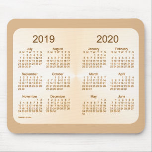 Mousepad 2019-2020 calendário de Sun Tan do ano escolar po