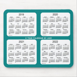Mousepad 2019-2022 Teal 4 Year Calendar de Janz