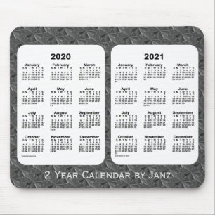 Mousepad 2020-2021 Diamantes pretos: 2 anos calendário de 