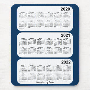 Mousepad 2020-2022 Caixa de polícia calendário azul de 3