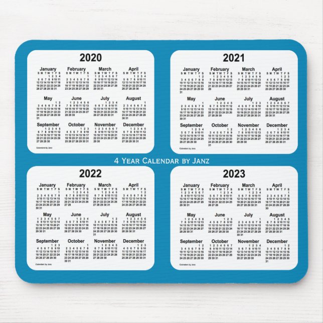 Mousepad 2020-2023 Steel Blue 4 Year Calendar by Janz (Frente)