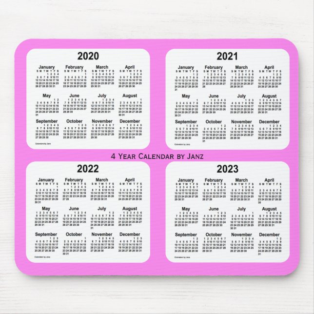 Mousepad 2020-2023 Violet 4 Year Calendar de Janz (Frente)