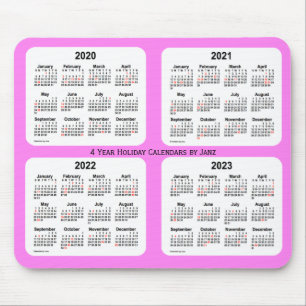 Mousepad 2020-2023 Violet 4 Year Holiday Calendar (Calendá