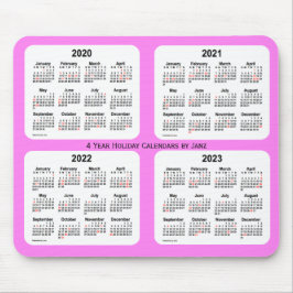 Mousepad 2020-2023 Violet 4 Year Holiday Calendar (Calendár