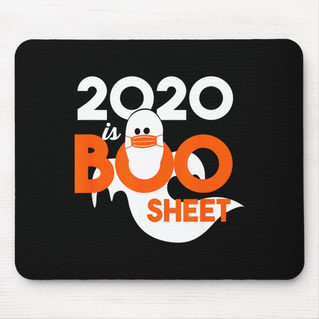 Mousepad 2020 é fantasma de folha de boo halloween  (Frente)