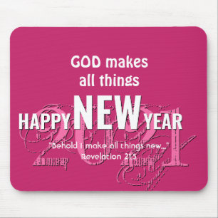 Mousepad 2021 FELIZ ANO NOVO Escritura cristã PINTA