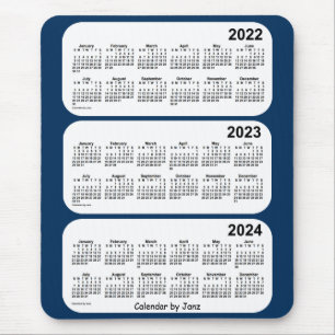 Mousepad 2022-2024 azul da caixa de polícia calendário de