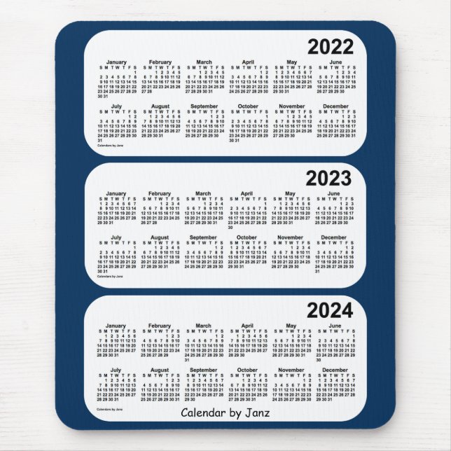 Mousepad 2022-2024 Caixa de Polícia Calendário Azul de 3 An (Frente)