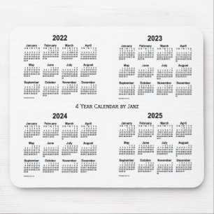 Mousepad 2022-2025 branco calendário de 4 anos por Janz