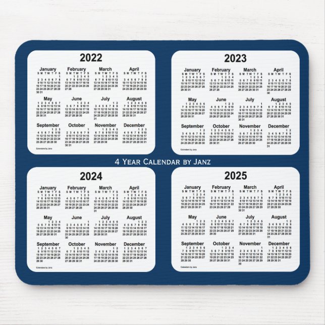 Mousepad 2022-2025 Caixa de Polícia Calendário Azul de 4 An (Frente)