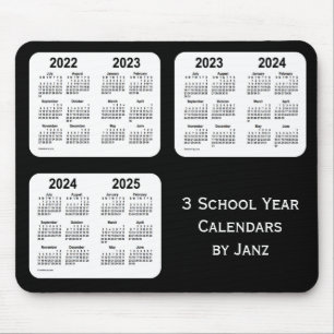 Mousepad 2022-2025 Calendários do Ano Escolar do Néon Neg