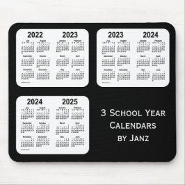 Mousepad 2022-2025 Calendários do Ano Escolar do Néon Negro