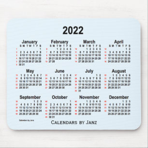 Mousepad 2022 Alice Blue 52 Weeks Calendar by Janz