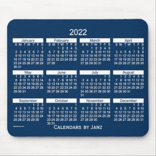 Mousepad 2022 Caixa de Polícia Calendário Azul com Negrit