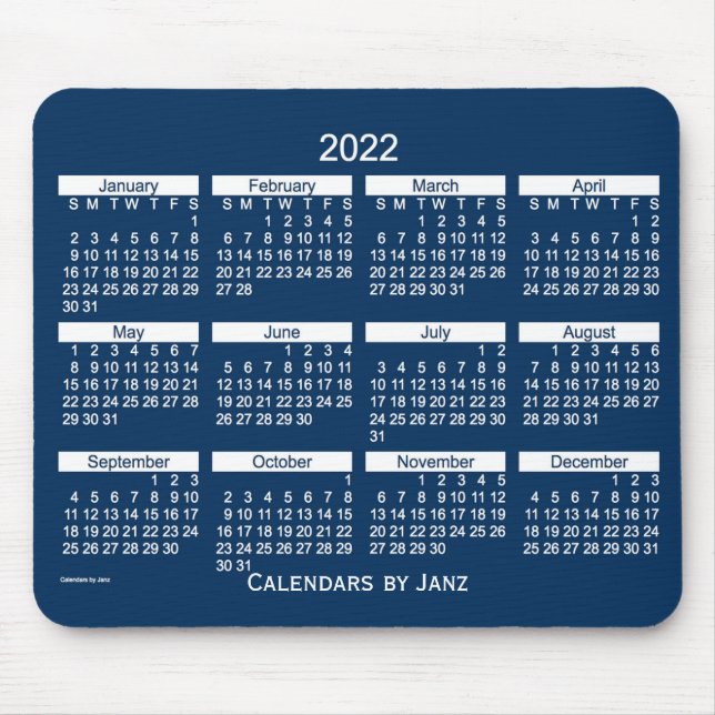 Mousepad 2022 Caixa de Polícia Calendário Azul com Negrito  (Frente)