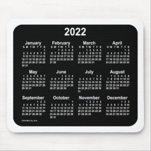 Mousepad 2022 Neon White Calendar by Janz Two Tone
