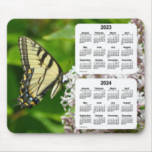 Mousepad 2023-2024 Calendário da Borboleta Swallowtail por