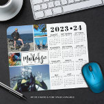 Mousepad 2023-2024 Calendário Escolar 5 Fotos Nome do Monog<br><div class="desc">Crie seu próprio mouse personalizado, personalizado, com fotos a cores e calendário, com um calendário escolar de 2023-24 e um modelo de colagem de fotos fácil de carregar, com 6 fotos em várias formas e tamanhos, tanto na horizontal como na vertical, para acomodar uma grande variedade de assuntos fotográficos. Personalize...</div>