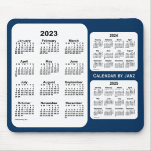 Mousepad 2023-2025 azul da caixa de polícia calendário de