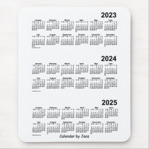 Mousepad 2023-2025 branco calendário de 3 anos por Janz