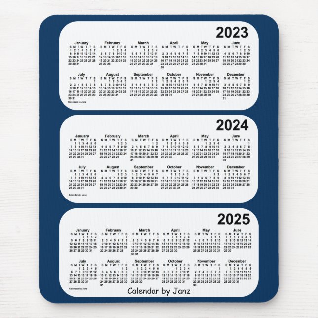 Mousepad 2023-2025 Caixa de Polícia Calendário Azul de 3 An (Frente)