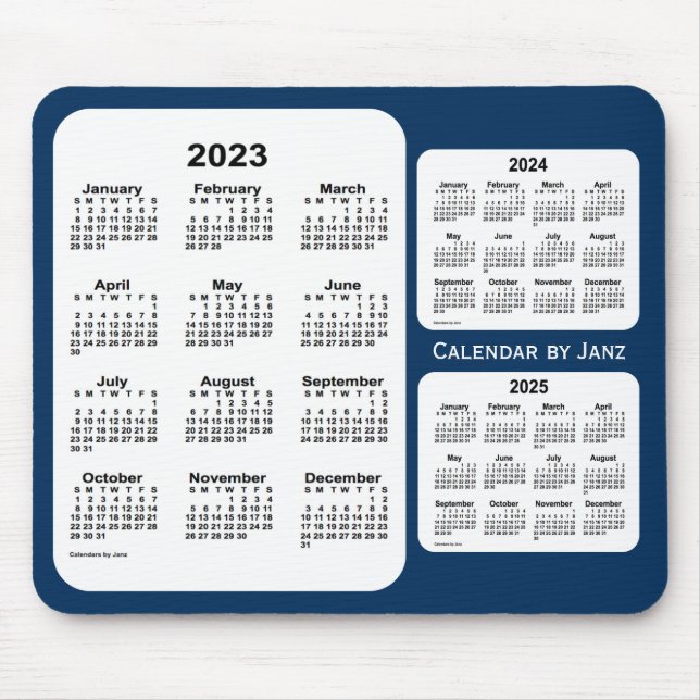 Mousepad 2023-2025 Caixa de Polícia Calendário Azul de 3 An (Frente)