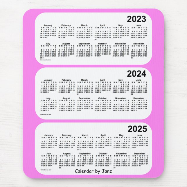 Mousepad 2023-2025 Violet 3 Year Calendar de Janz (Frente)