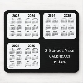 Mousepad 2023-2026 Calendários do Ano da Escola Negra Neon