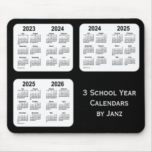Mousepad 2023-2026 Calendários do Ano da Escola Negra Neon
