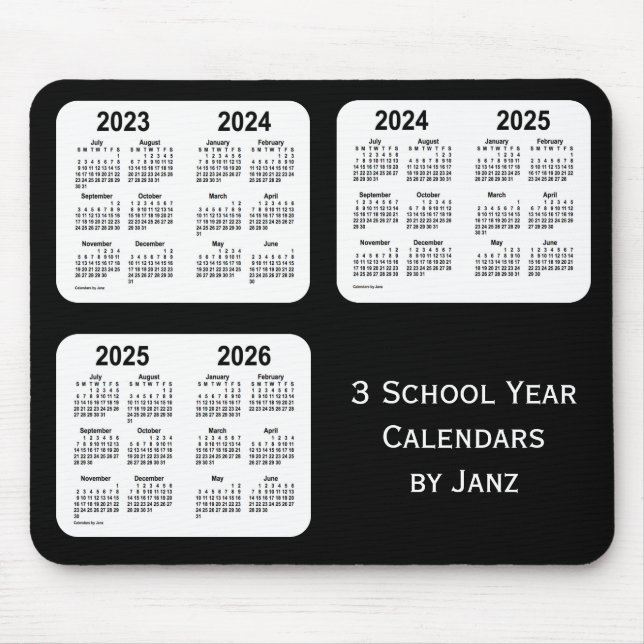 Mousepad 2023-2026 Calendários do Ano da Escola Negra Neon (Frente)