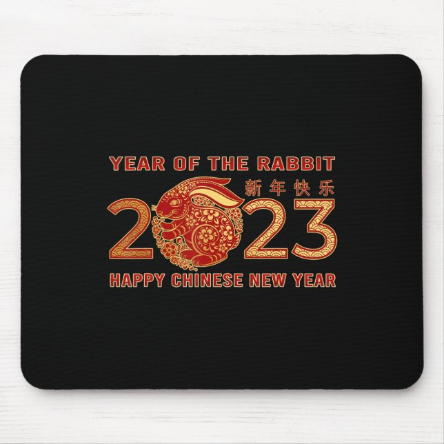 Mousepad 2023 Ano Do Coelho Zodiac Chinês Ano Novo Wa (Frente)