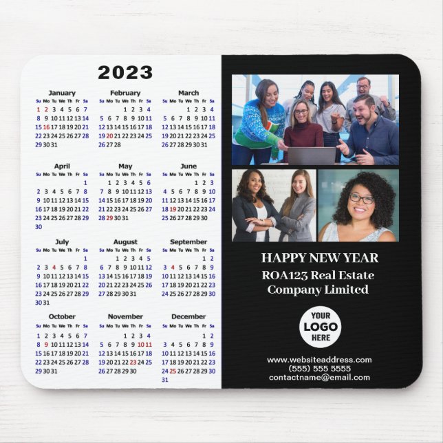 Mousepad 2023 Calendar Business Photo Company Logo Custom (Frente)