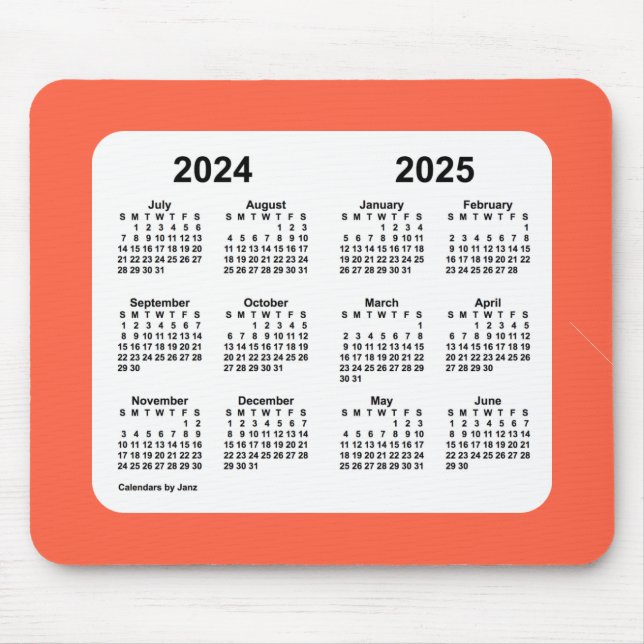 Mousepad 2024-2025 Calendário Vermelho do Tomato por Janz M (Frente)