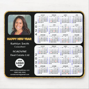 Mousepad 2024 - 2025 Foto corporativa de script Dourado do